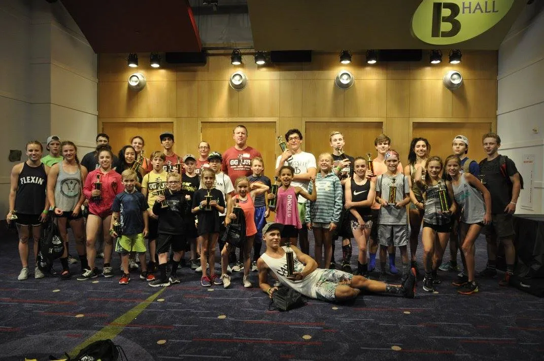 Previous Juniors Nationals champions with trophies